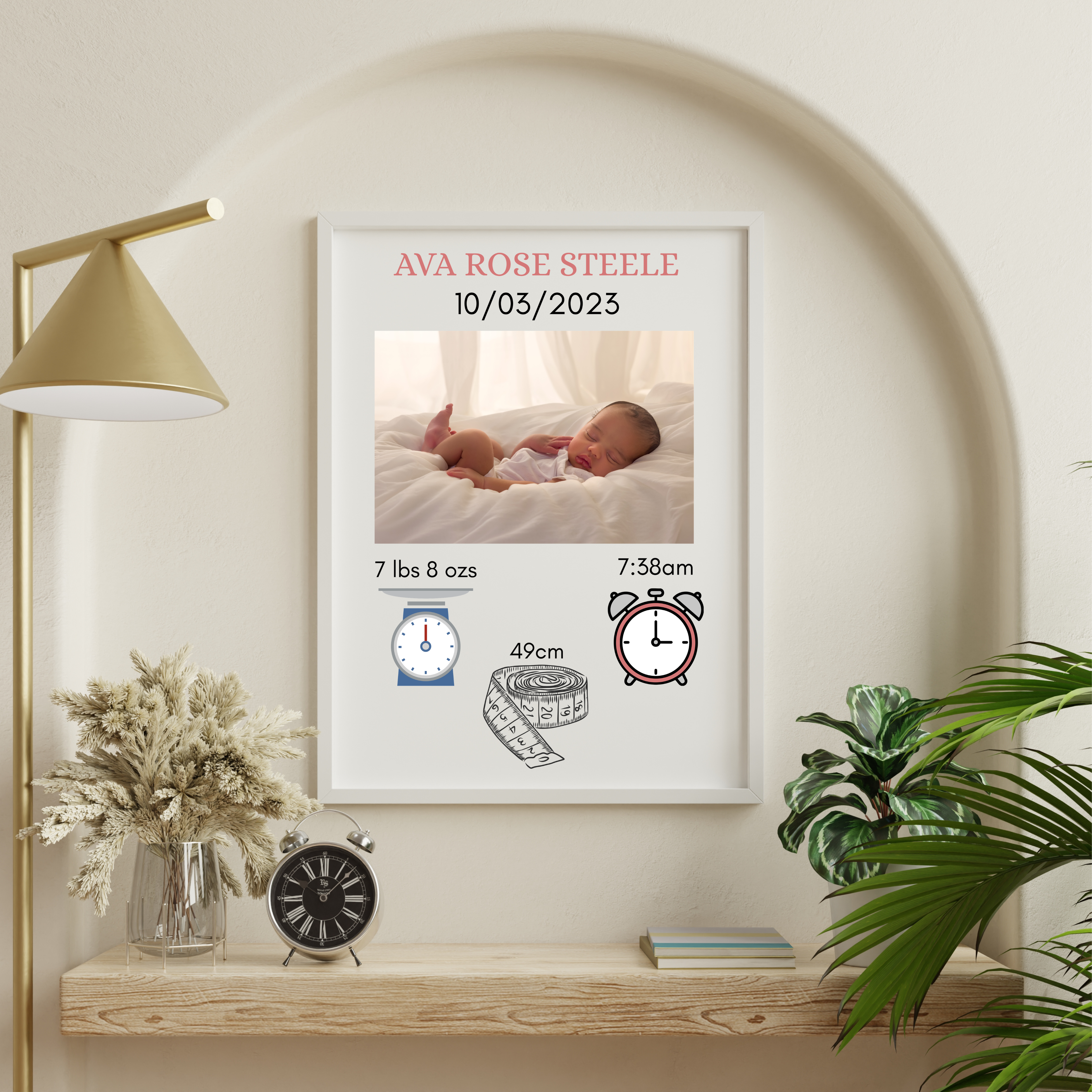 New Baby Personalised print, Birth detail Gift, Custom Keepsake, Newborn Gifts