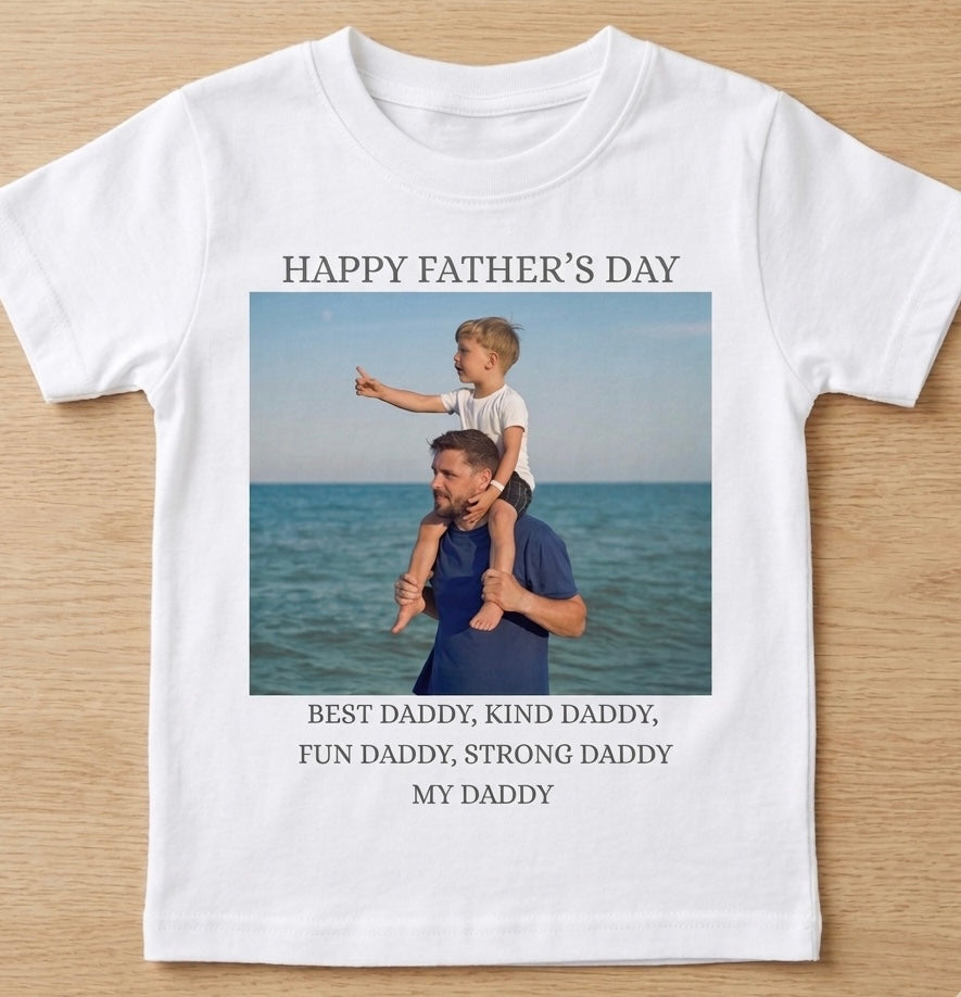 Personalised unisex Daddy Photo T-shirt, Father’s Day gift, Daddy gifts, gifts for him