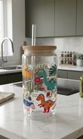 Dinosaur Kids Cup with Bamboo Lid & Straw, 16oz