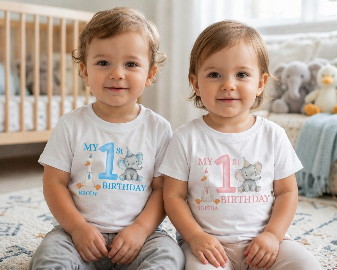 Personalised Animal 1st Birthday T-Shirt, Toddler First Birthday Outfit, Boy Girl