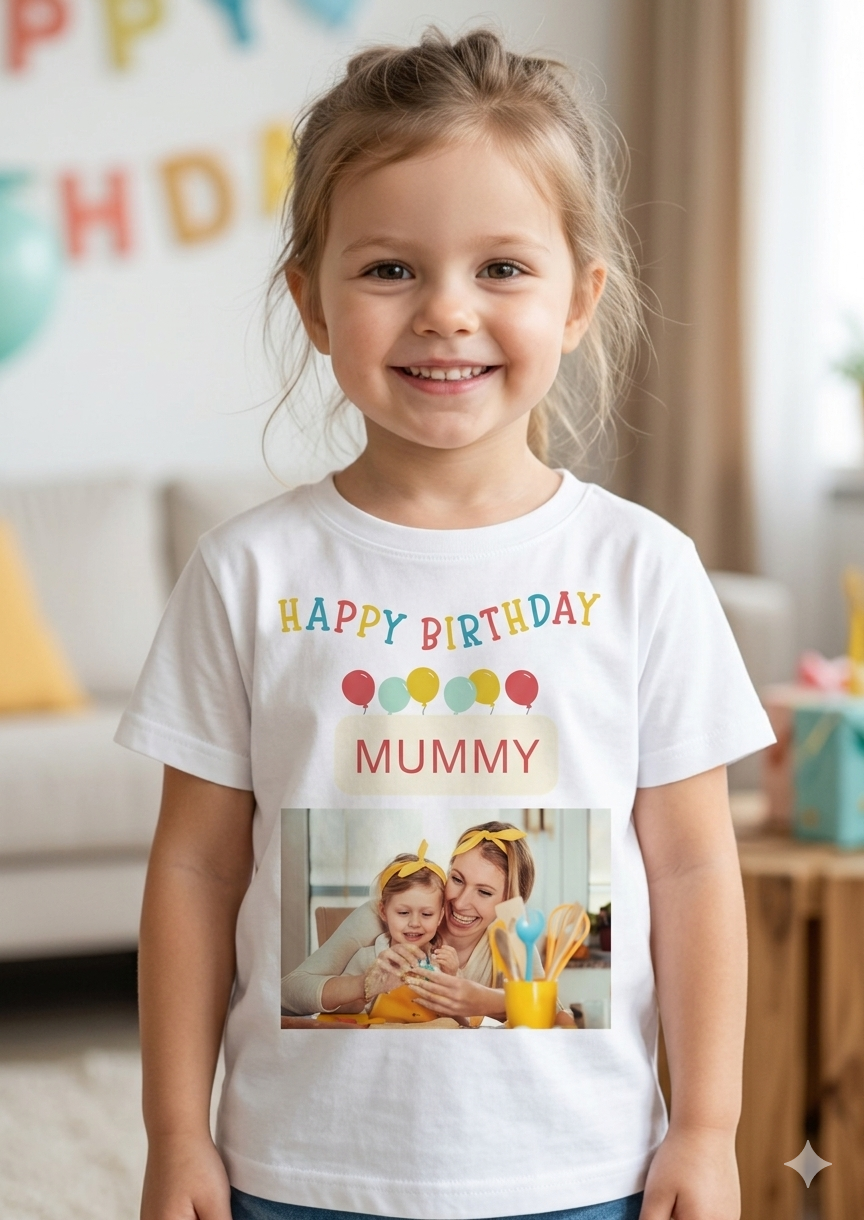 Personalised Photo T-shirt, Happy Birthday Mummy Gift, Birthday Gift for Mummy, Custom Keepsake