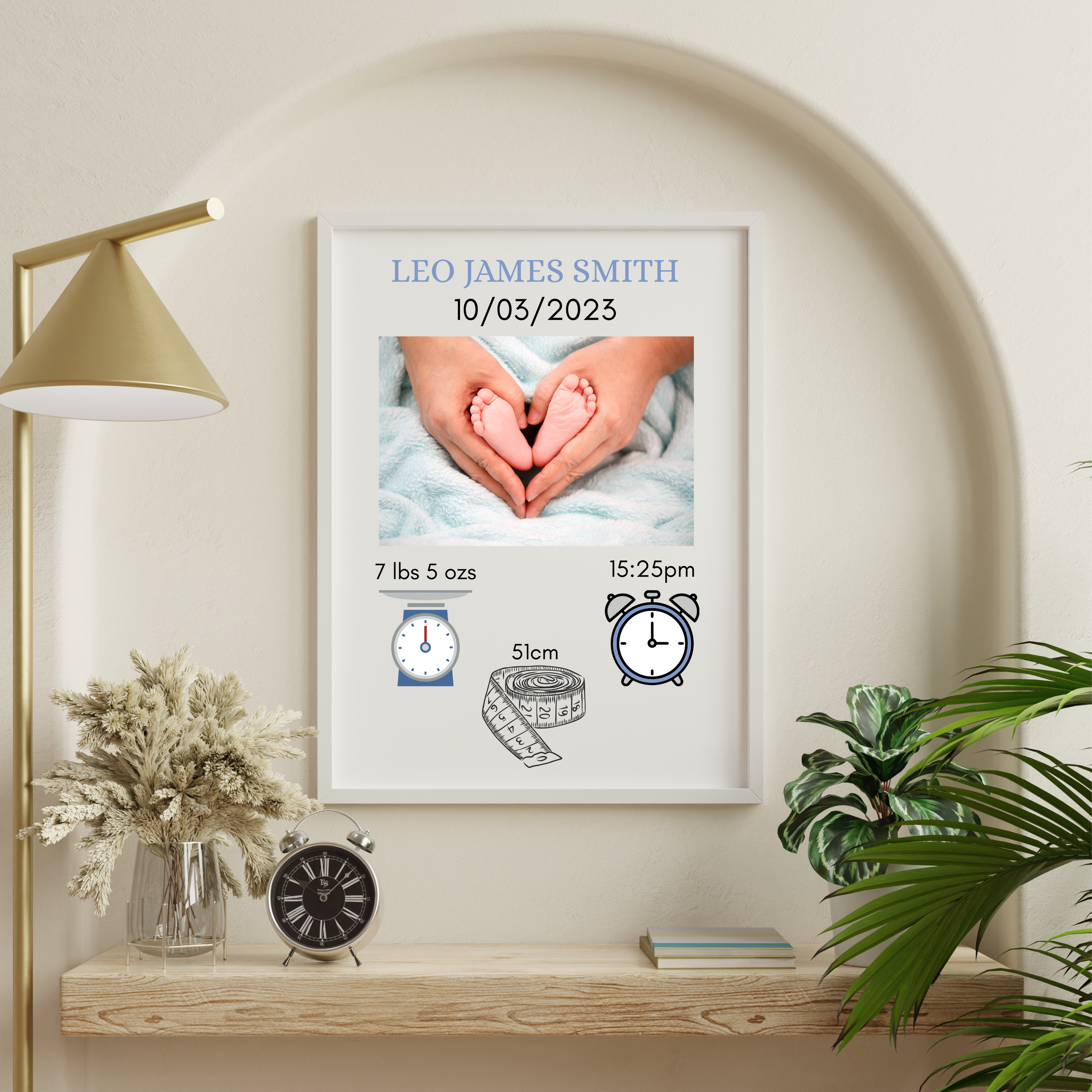 New Baby Personalised print, Birth detail Gift, Custom Keepsake, Newborn Gifts