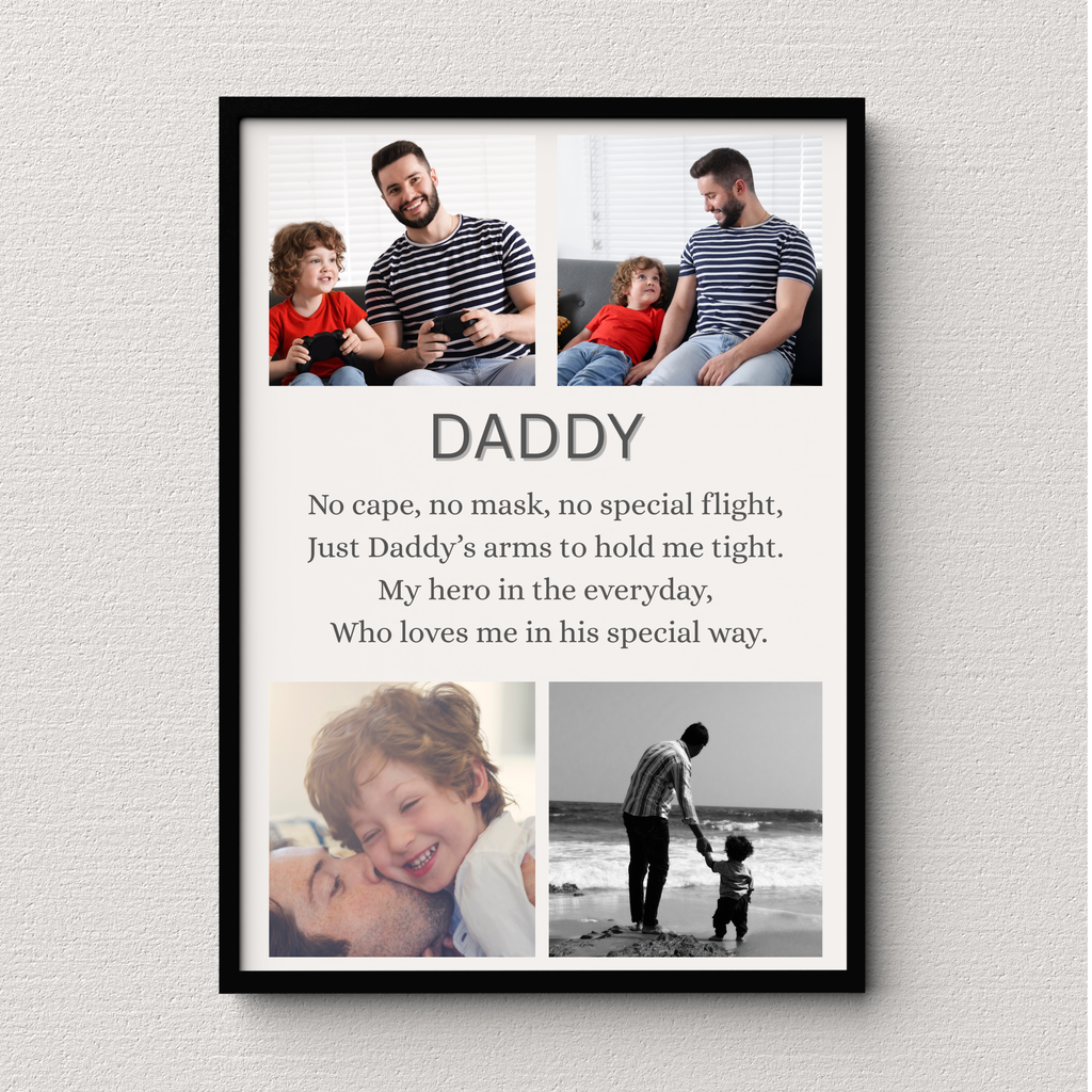 Personalised Daddy Aluminum Print, Custom Keepsake, Fathers Day Gift, Birthday Gift Aluminium Wall art