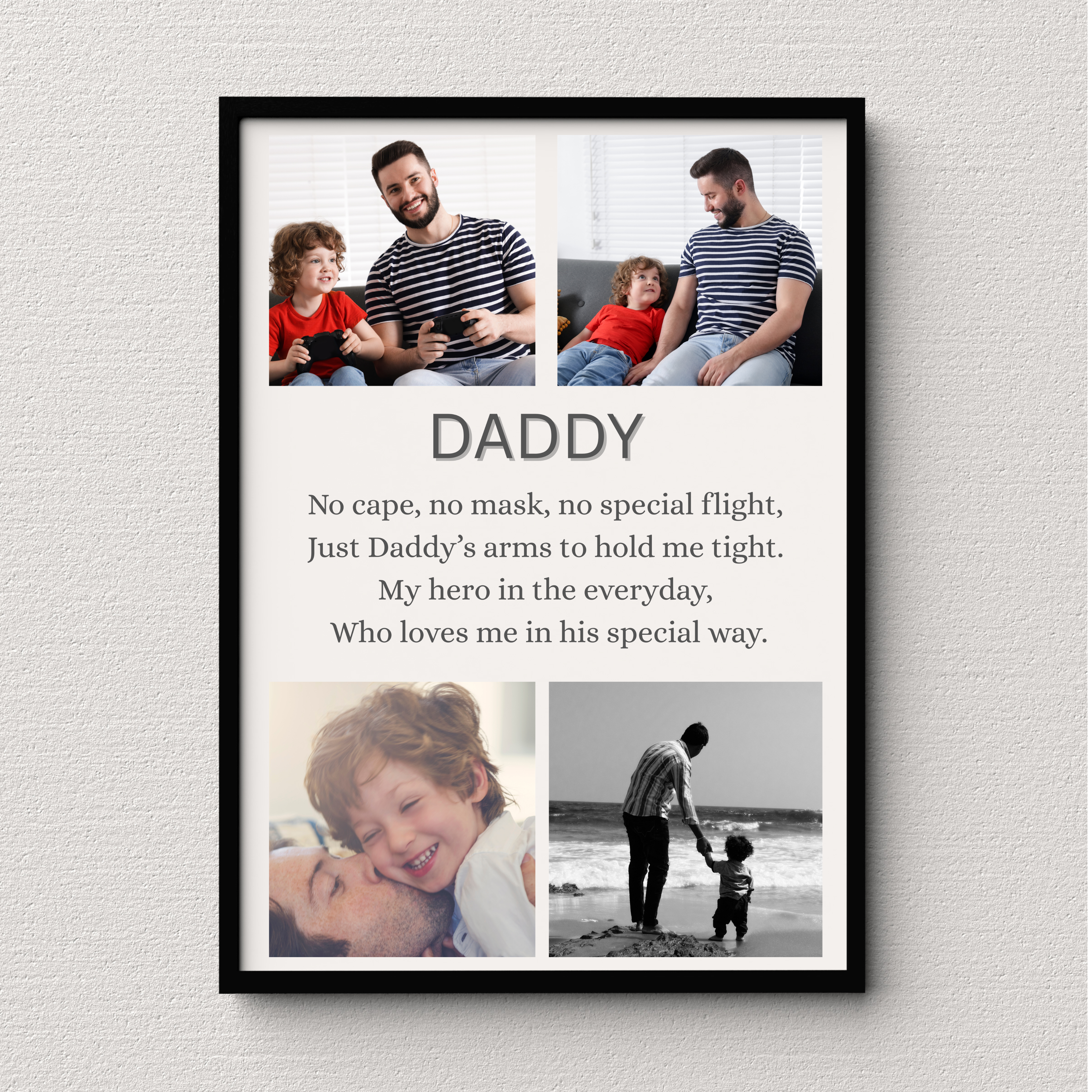 Personalised Daddy Aluminum Print, Custom Keepsake, Fathers Day Gift, Birthday Gift Aluminium Wall art