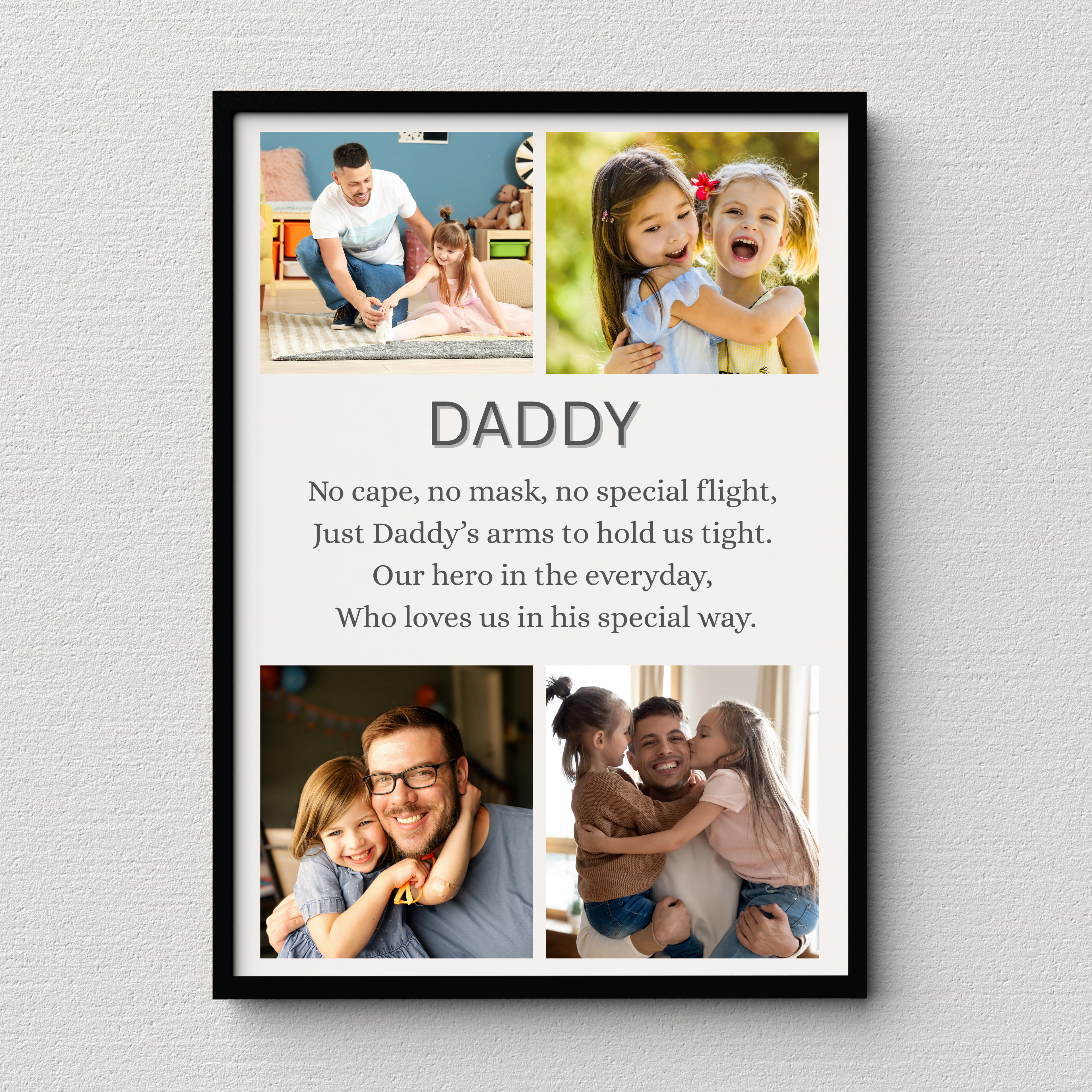 Personalised Daddy Aluminum Print, Custom Keepsake, Fathers Day Gift, Birthday Gift Aluminium Wall art