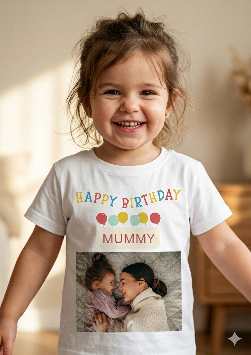 Personalised Photo T-shirt, Happy Birthday Mummy Gift, Birthday Gift for Mummy, Custom Keepsake