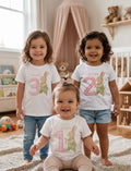 Personalised Bunny Birthday T-Shirt, Girls 1st 2nd 3rd Birthday Party Outfit