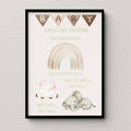 New Baby Personalised print, Birth detail Gift, Custom Keepsake, Girl Boy Newborn Gifts