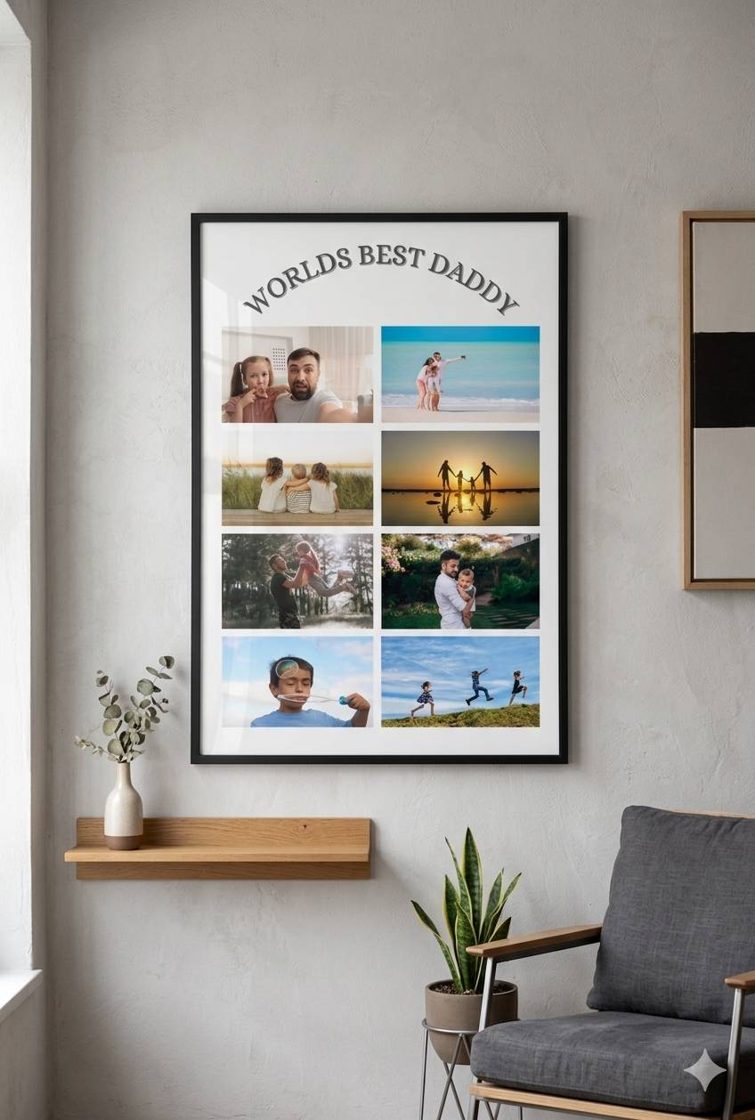 Personalised Daddy, Dada Print, Custom Keepsake, Fathers Day Gift, Birthday Gift Aluminium Wall art