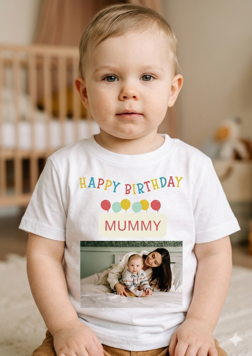 Personalised Photo T-shirt, Happy Birthday Mummy Gift, Birthday Gift for Mummy, Custom Keepsake