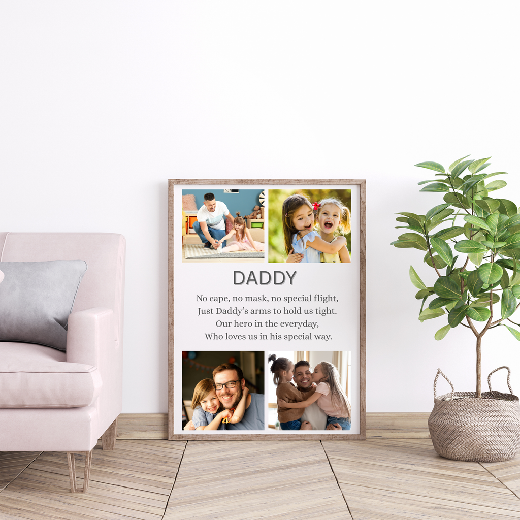 Personalised Daddy Aluminum Print, Custom Keepsake, Fathers Day Gift, Birthday Gift Aluminium Wall art