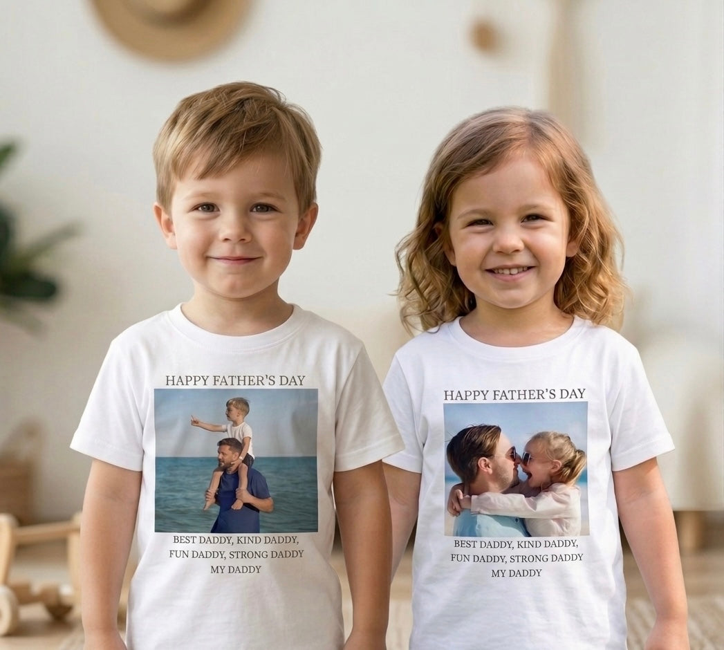 Personalised unisex Daddy Photo T-shirt, Father’s Day gift, Daddy gifts, gifts for him