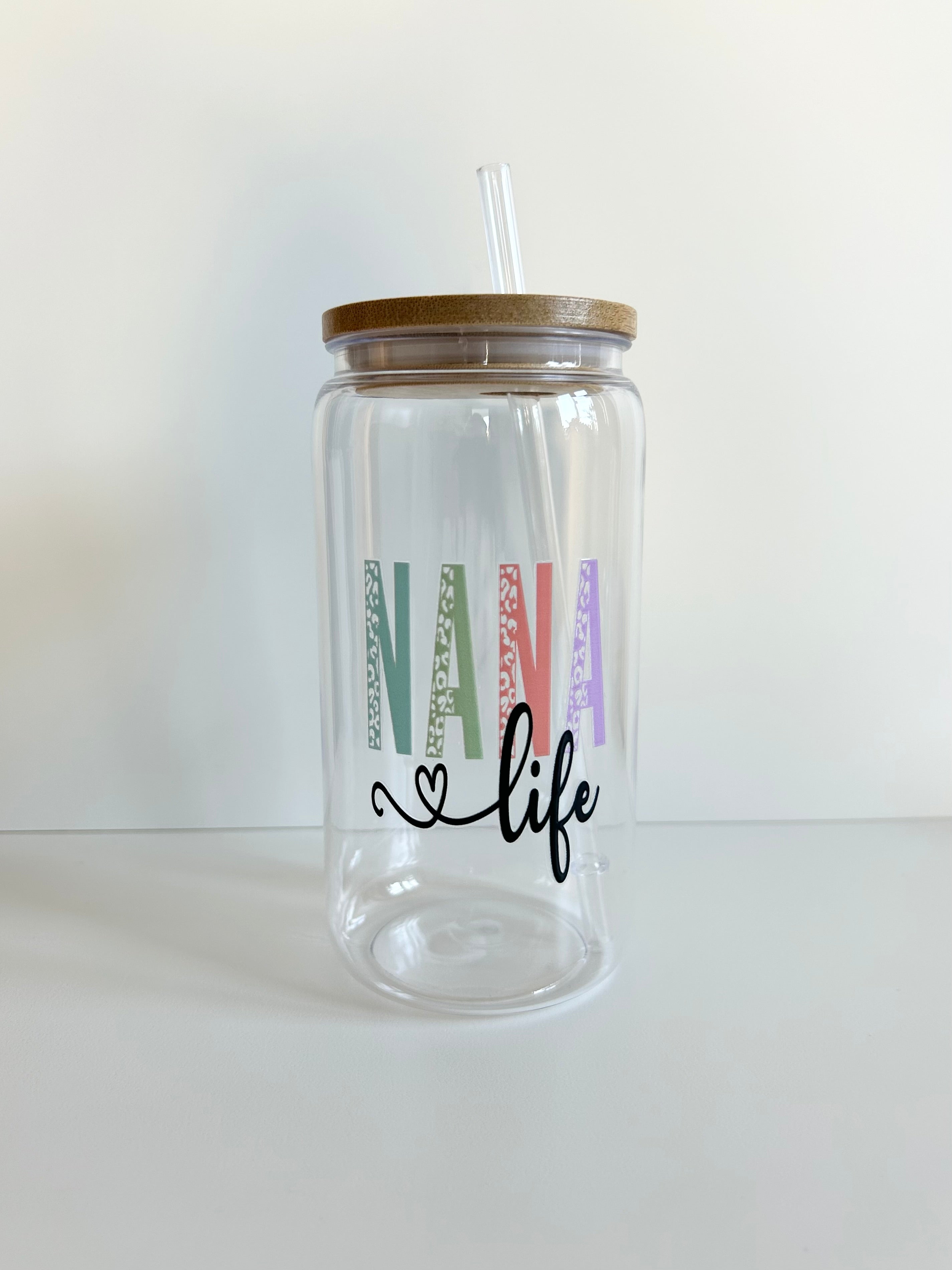 Nana Life Cup with Bamboo Lid & Straw, 16 oz Mother’s Day gift, Birthday gifts, gift for her