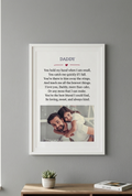 Personalised Daddy Photo Print, Custom Keepsake, Fathers Day Gift, Aluminium Wall art