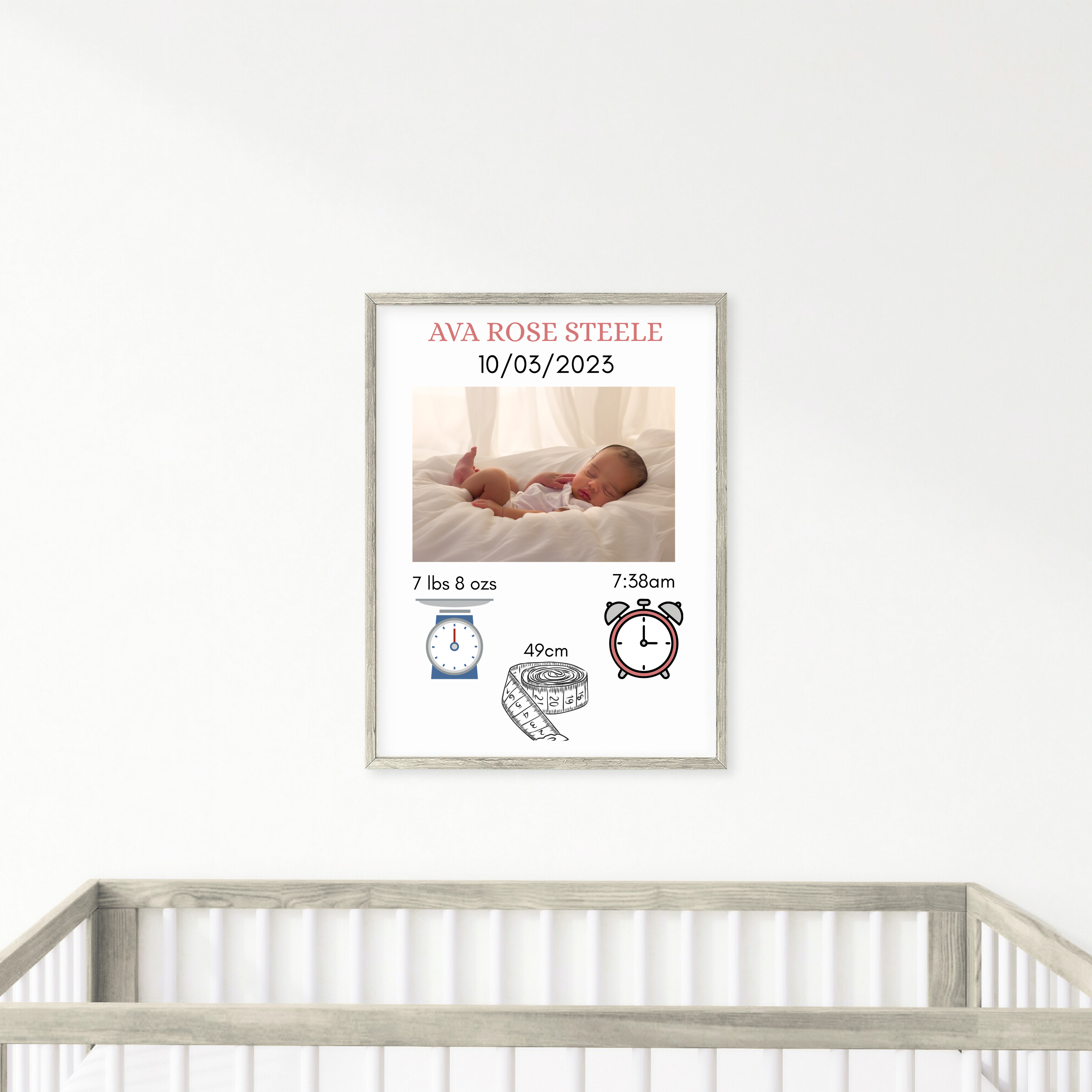 New Baby Personalised print, Birth detail Gift, Custom Keepsake, Newborn Gifts