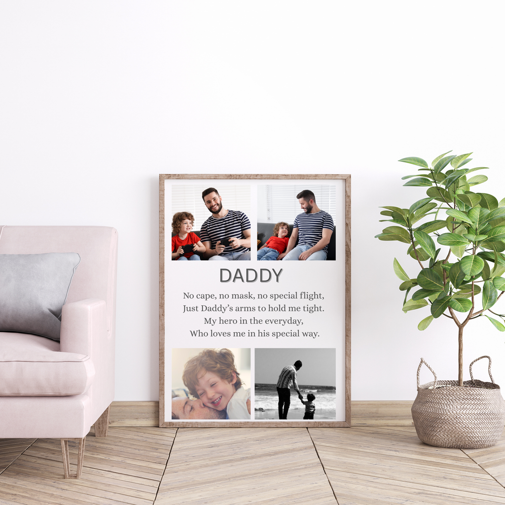 Personalised Daddy Aluminum Print, Custom Keepsake, Fathers Day Gift, Birthday Gift Aluminium Wall art