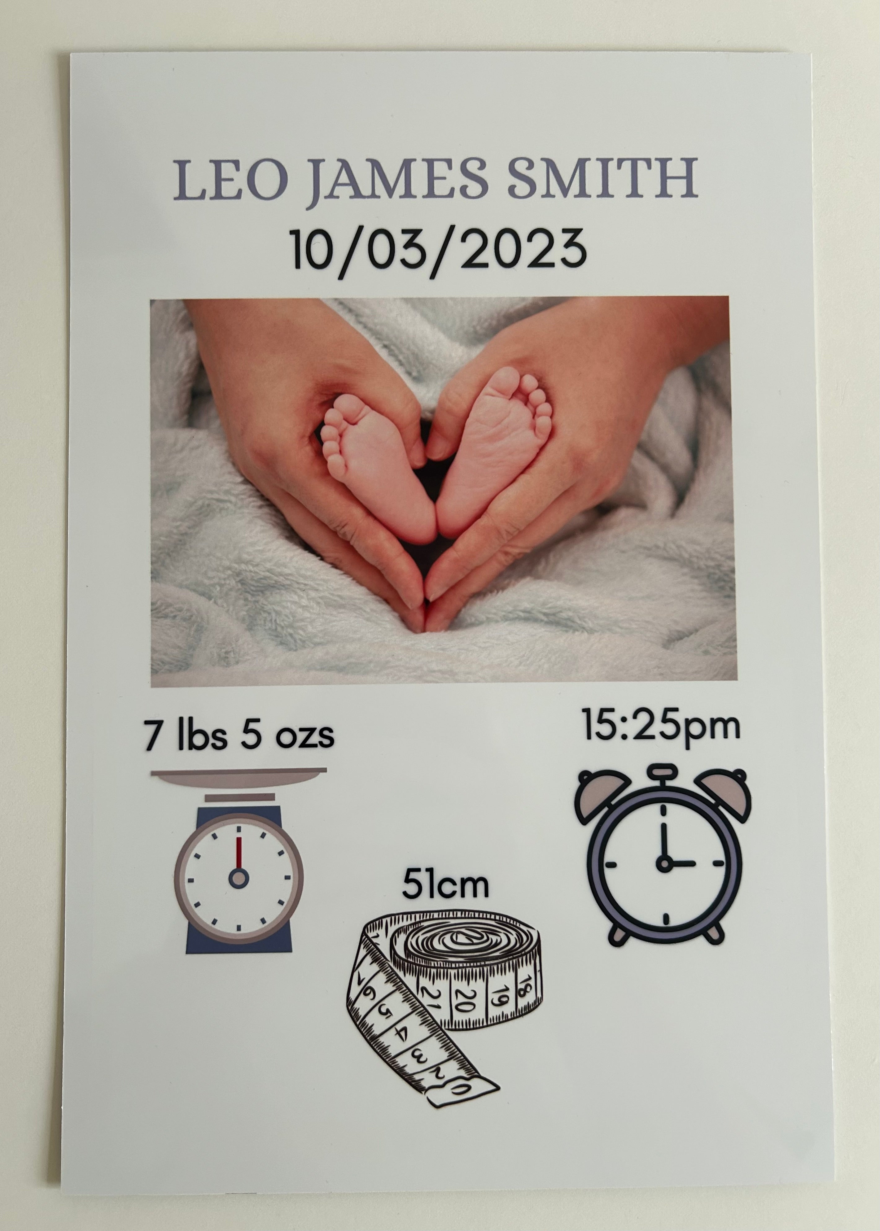 New Baby Personalised print, Birth detail Gift, Custom Keepsake, Newborn Gifts