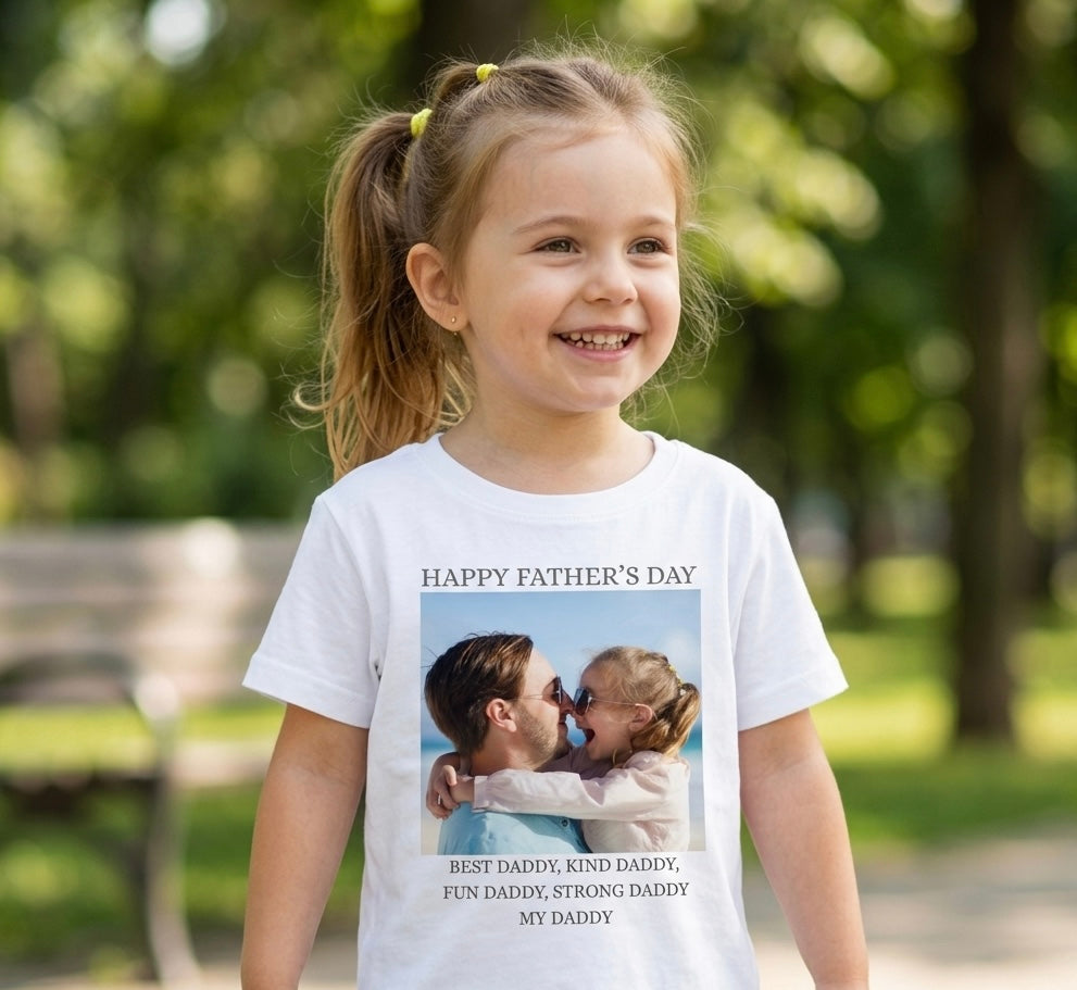 Personalised unisex Daddy Photo T-shirt, Father’s Day gift, Daddy gifts, gifts for him