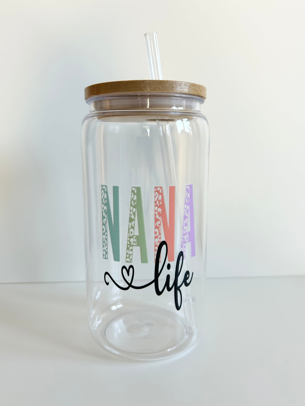Nana Life Cup with Bamboo Lid & Straw, 16 oz Mother’s Day gift, Birthday gifts, gift for her