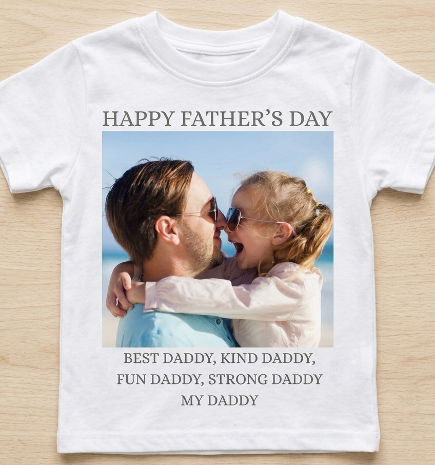 Personalised unisex Daddy Photo T-shirt, Father’s Day gift, Daddy gifts, gifts for him