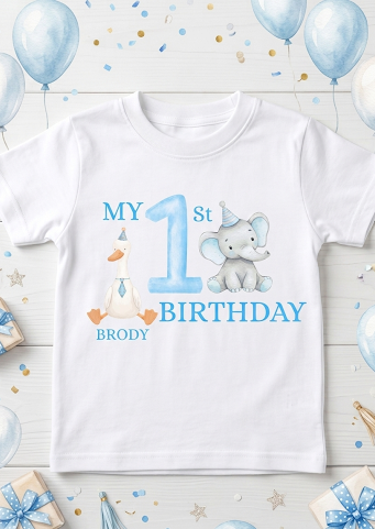 Personalised Animal 1st Birthday T-Shirt, Toddler First Birthday Outfit, Boy Girl