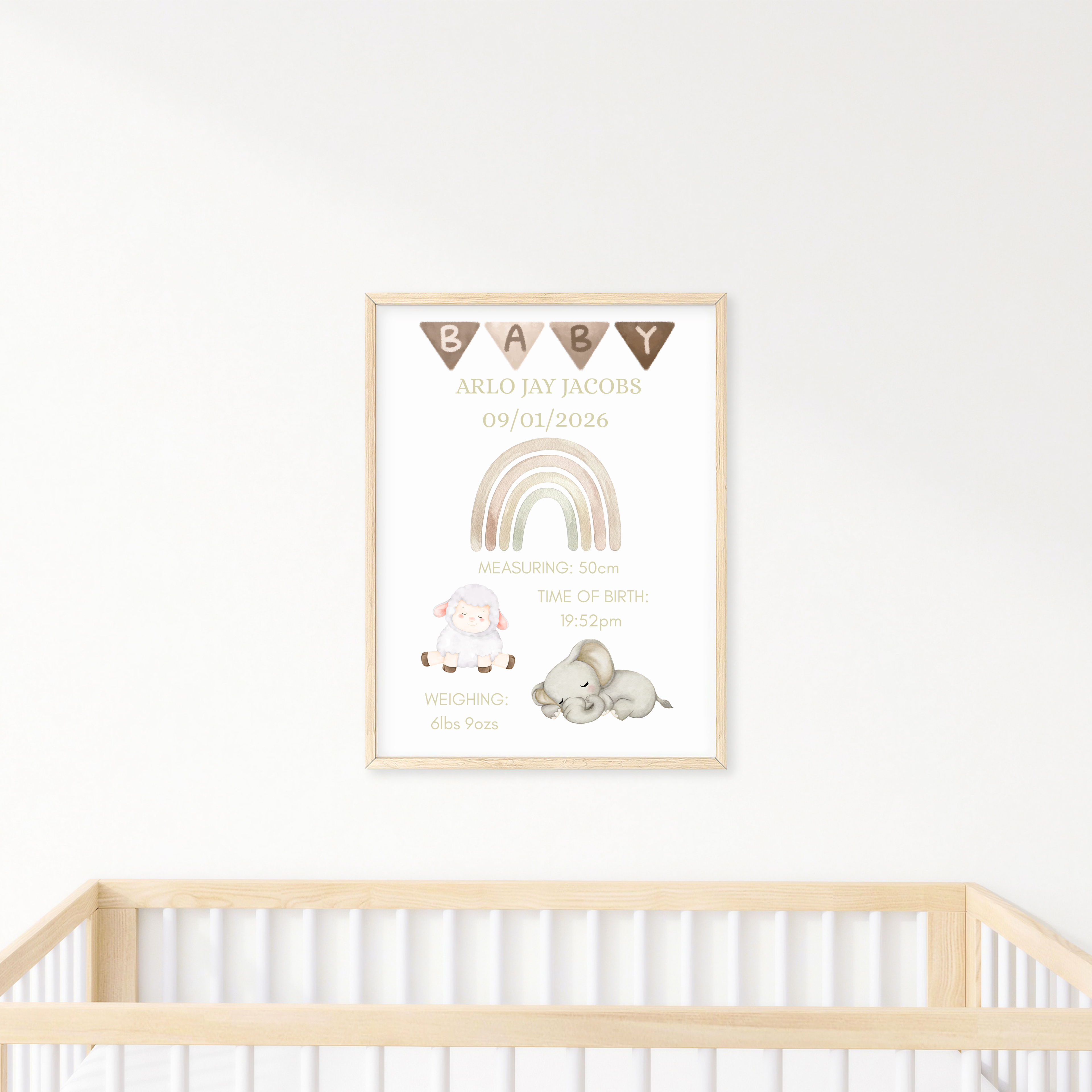 New Baby Personalised print, Birth detail Gift, Custom Keepsake, Girl Boy Newborn Gifts