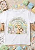 Personalised Boys 1st, 2nd 3rd Safari Birthday T-Shirt, Custom Name Toddler Party Outfit