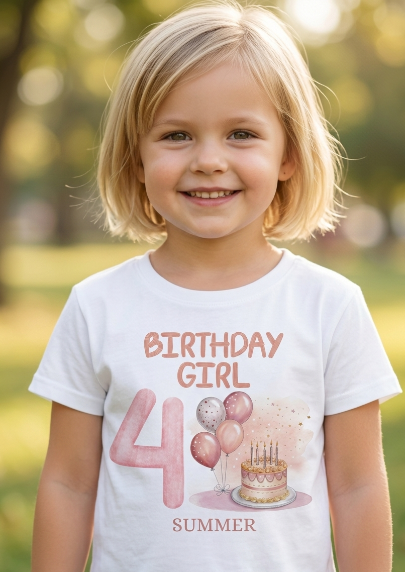 Personalised 1st, 2nd, 3rd, 4th Birthday T-shirt, Balloons Cake Birthday Outfit