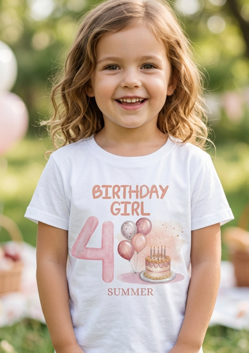 Personalised 1st, 2nd, 3rd, 4th Birthday T-shirt, Balloons Cake Birthday Outfit