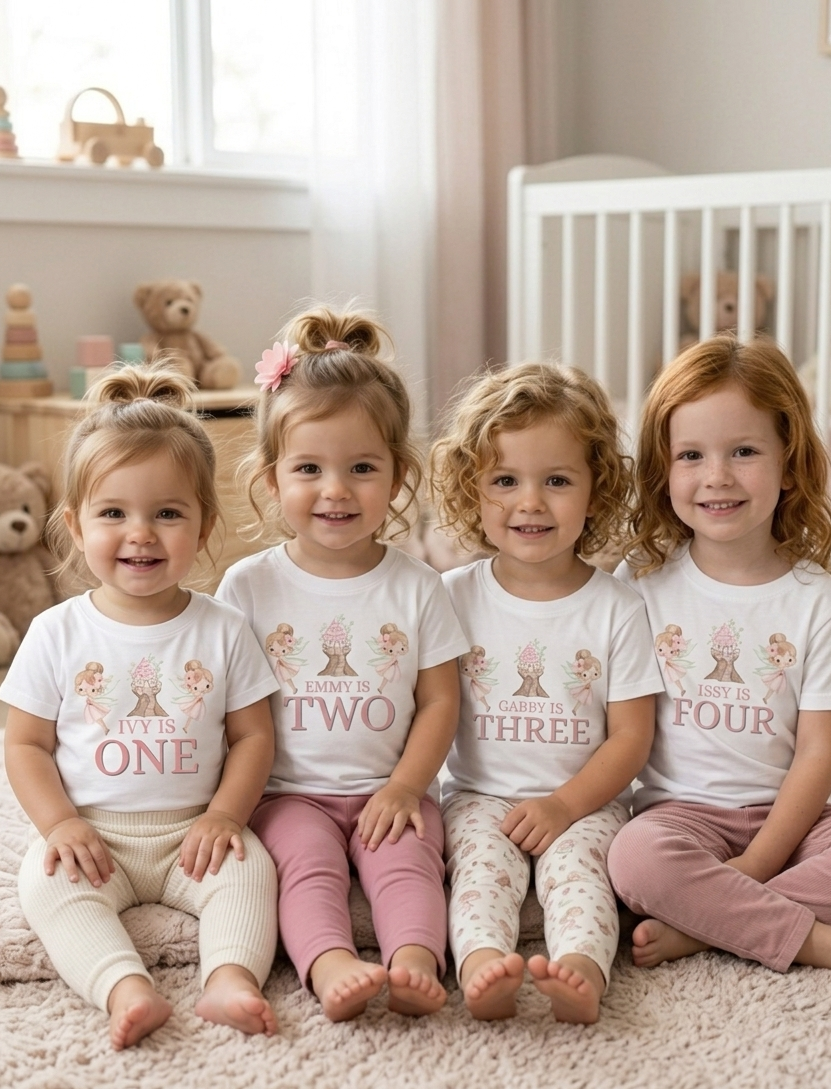 Personalised Girls Birthday T-shirt, Fairy Birthday Party Outfit